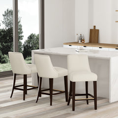 Beever Counter Stool in Cream (set of 3) - Ornate Home
