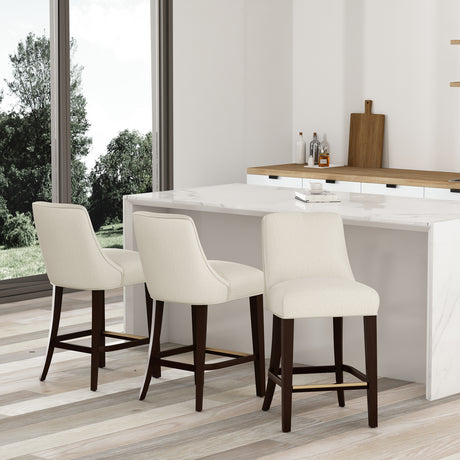 Beever Counter Stool in Cream (set of 3) - Ornate Home
