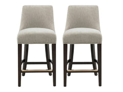 Beever Counter Stool in Taupe (set of 2) - Ornate Home