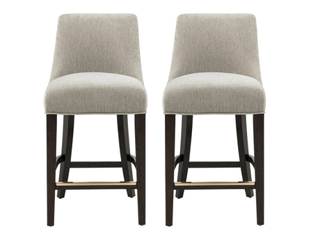Beever Counter Stool in Taupe (set of 2) - Ornate Home