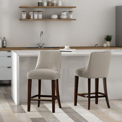 Beever Counter Stool in Taupe (set of 2) - Ornate Home
