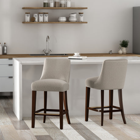 Beever Counter Stool in Taupe (set of 2) - Ornate Home