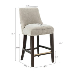 Beever Counter Stool in Taupe (set of 2) - Ornate Home