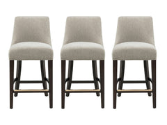 Beever Counter Stool in Taupe (set of 3) - Ornate Home