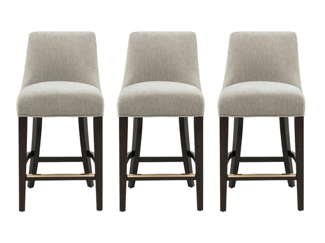 Beever Counter Stool in Taupe (set of 3) - Ornate Home