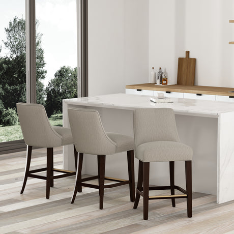 Beever Counter Stool in Taupe (set of 3) - Ornate Home