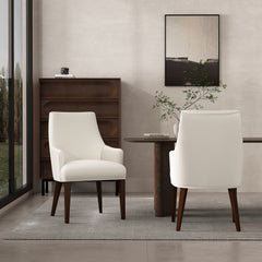 Beever Dining Armchair in Cream (set of 2) - Ornate Home