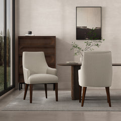 Beever Dining Armchair in Taupe (set of 2) - Ornate Home