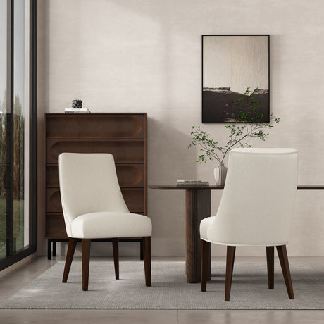 Beever Dining Chair in Cream (set of 2) - Ornate Home