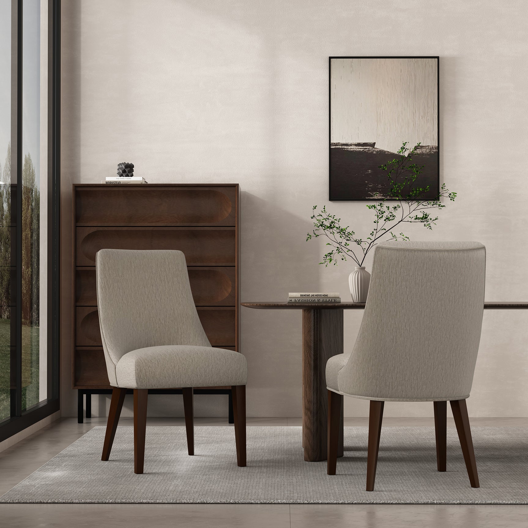 Beever Dining Chair in Taupe (set of 2) - Ornate Home