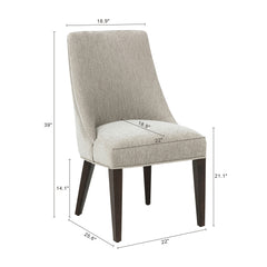 Beever Dining Chair in Taupe (set of 2) - Ornate Home