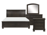 Begonia Antique Pewter/Gray 4-piece Queen Bedroom Set - Ornate Home