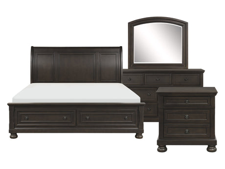 Begonia Antique Pewter/Gray 4-piece Queen Bedroom Set - Ornate Home