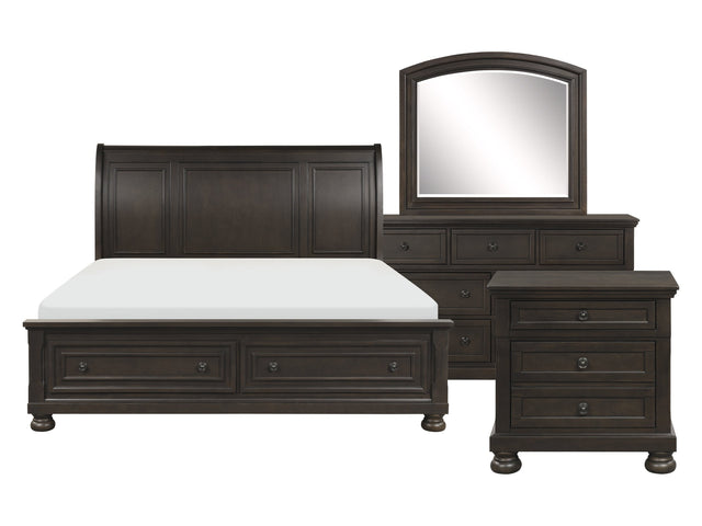 Begonia Antique Pewter/Gray 4-piece Queen Bedroom Set - Ornate Home