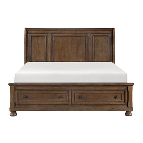 Begonia Brown California King Platform Bed With Footboard Storage - Ornate Home