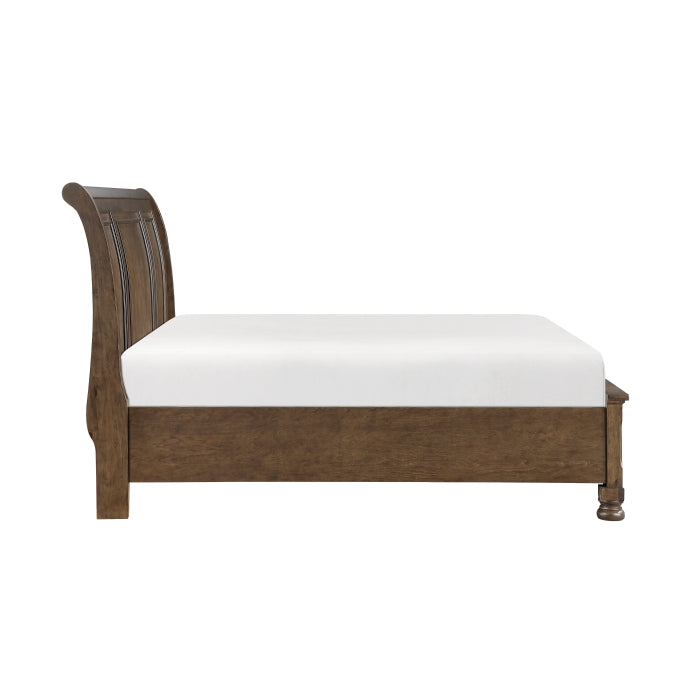 Begonia Brown California King Platform Bed With Footboard Storage - Ornate Home