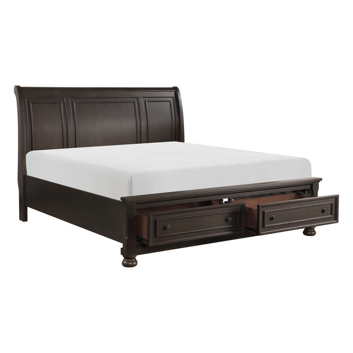 Begonia Brown Eastern King Platform Bed - Ornate Home