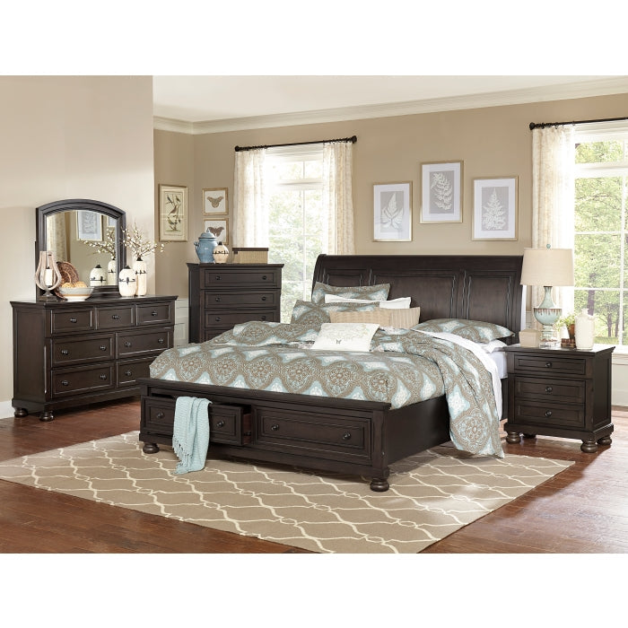 Begonia Brown Eastern King Platform Bed - Ornate Home