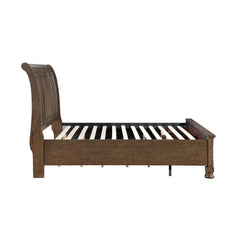 Begonia Brown Eastern King Platform Bed With Footboard Storage - Ornate Home