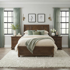 Begonia Brown Eastern King Platform Bed With Footboard Storage - Ornate Home