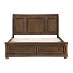 Begonia Brown Queen Platform Bed With Footboard Storage - Ornate Home