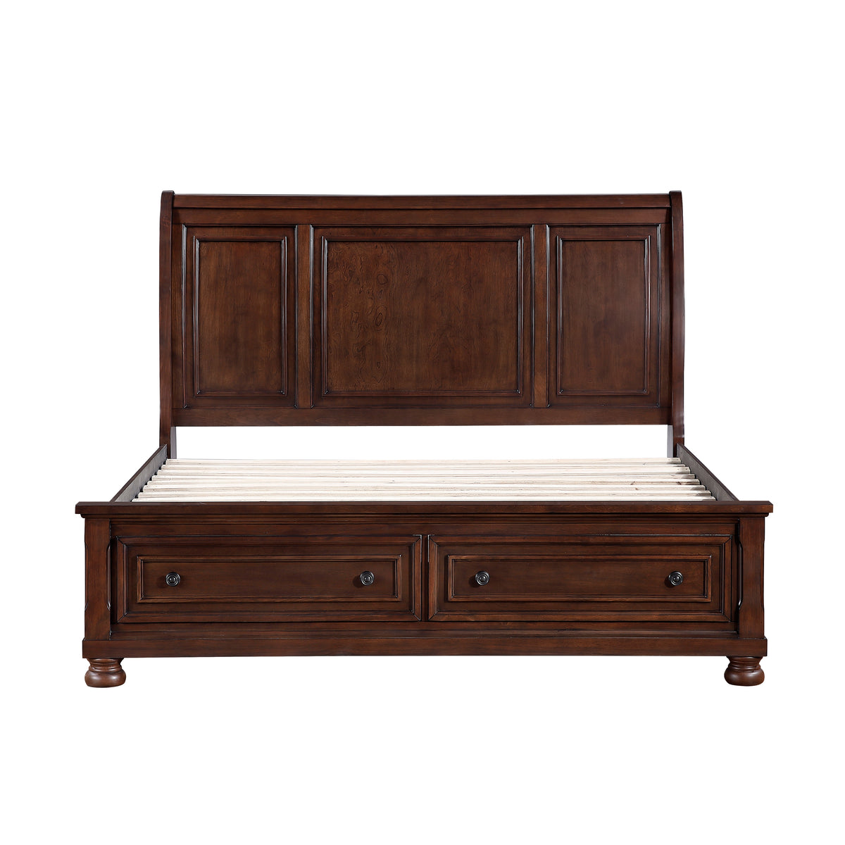 Begonia Silver Queen Platform Bed With Footboard Storage - Ornate Home