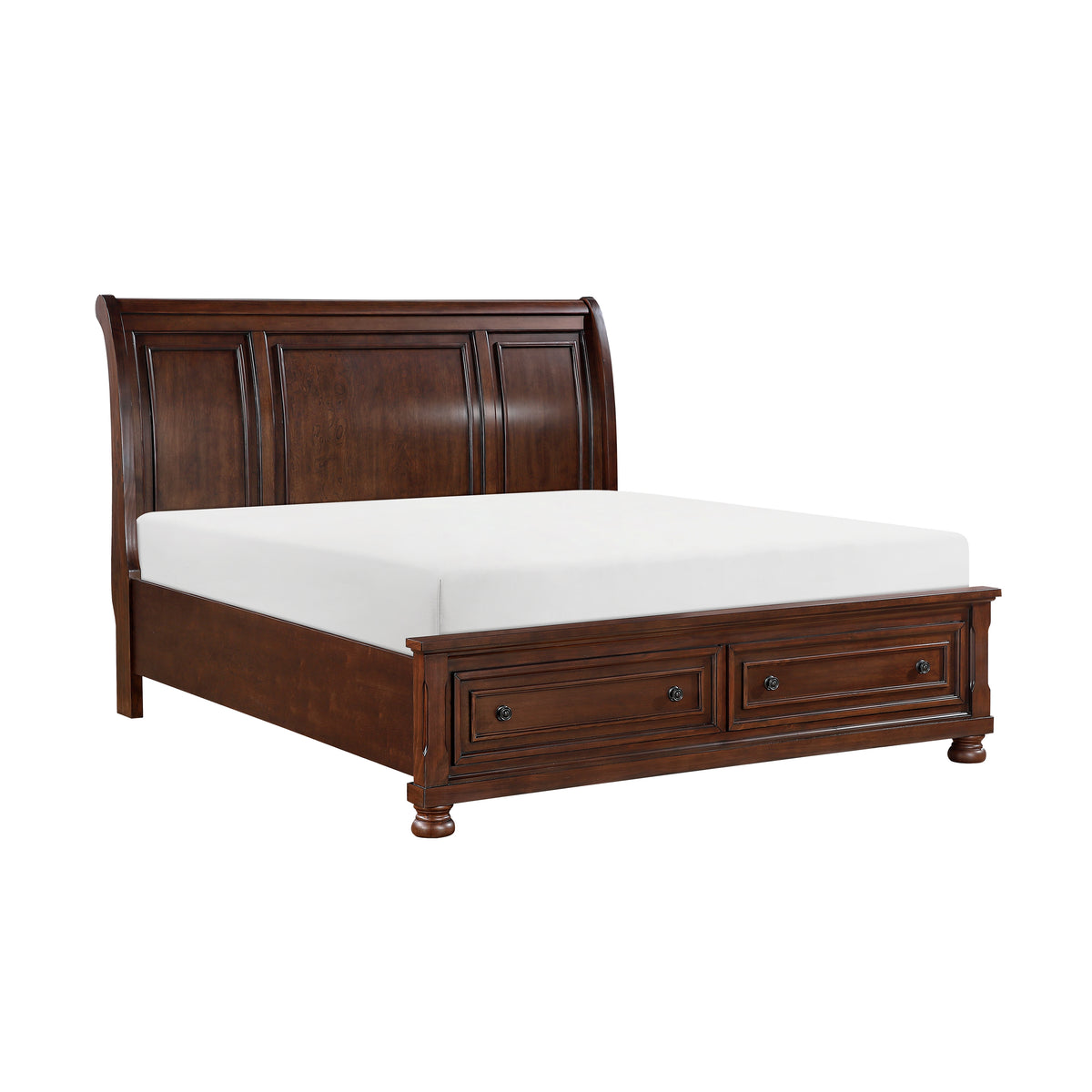 Begonia Silver Queen Platform Bed With Footboard Storage - Ornate Home