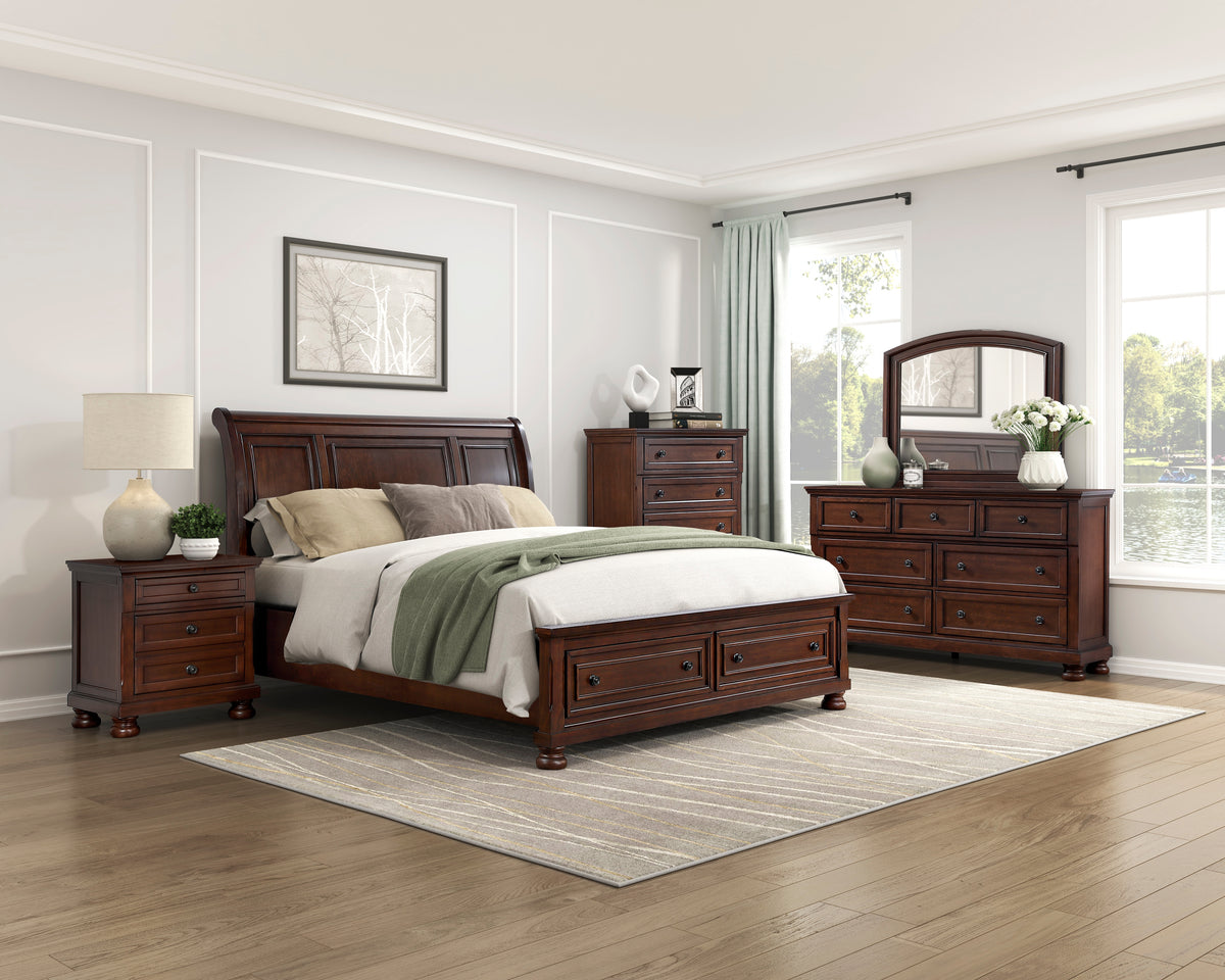 Begonia Silver Queen Platform Bed With Footboard Storage - Ornate Home