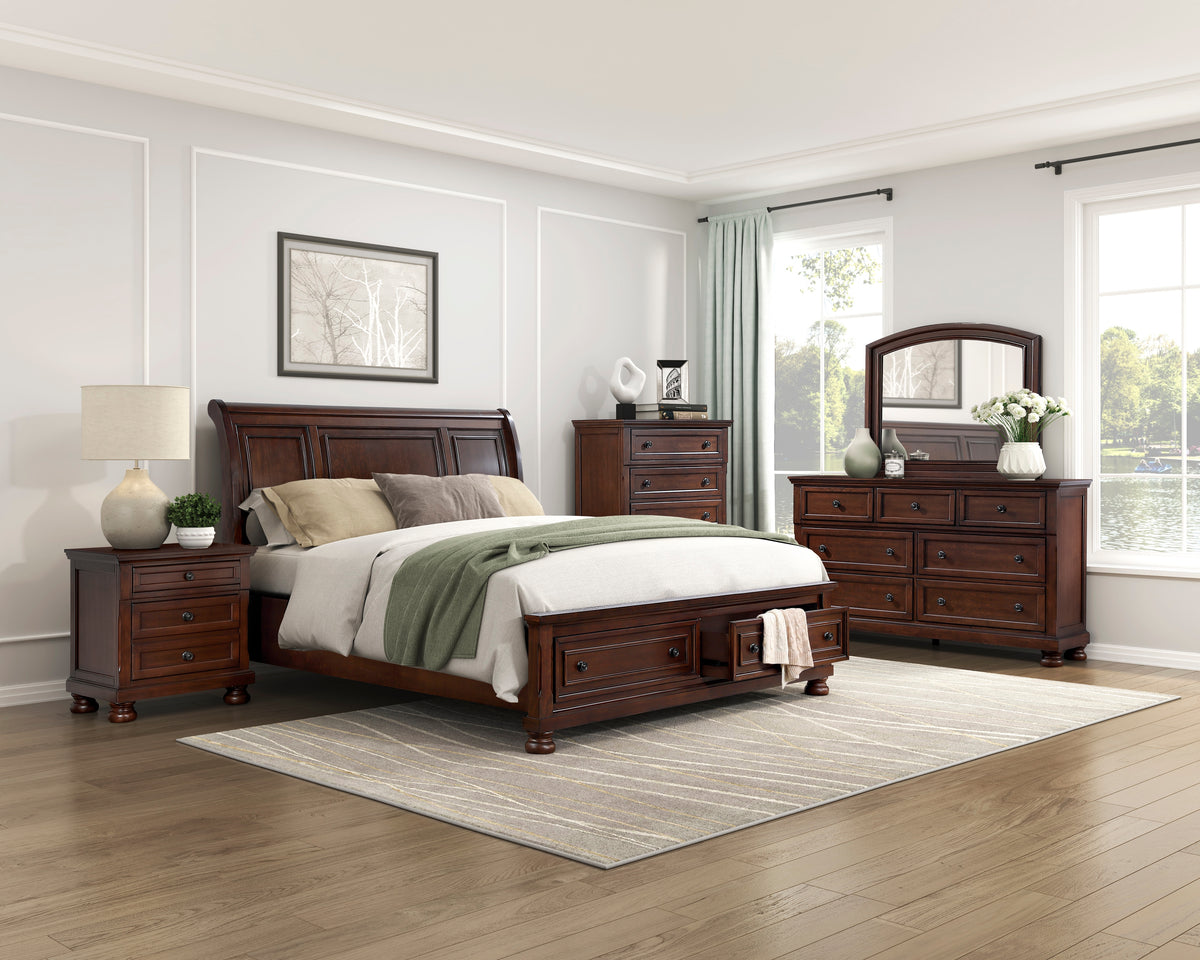 Begonia Silver Queen Platform Bed With Footboard Storage - Ornate Home
