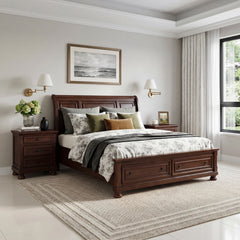 Begonia Silver Queen Platform Bed With Footboard Storage - Ornate Home