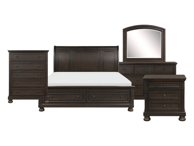 Begonia Grayish Brown 5-Piece Queen Bedroom Set - Ornate Home