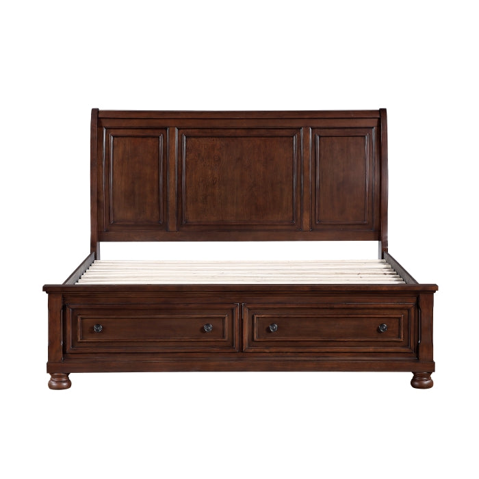 Begonia Silver California King Platform Bed With Footboard Storage - Ornate Home