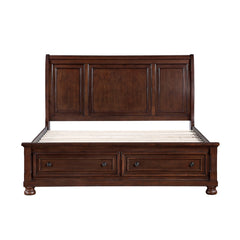 Begonia Silver Eastern King Platform Bed With Footboard Storage - Ornate Home