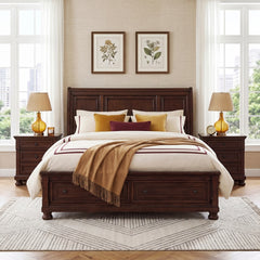 Begonia Silver Eastern King Platform Bed With Footboard Storage - Ornate Home