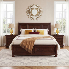 Begonia Silver Queen Platform Bed With Footboard Storage - Ornate Home