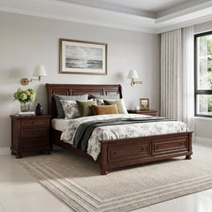 Begonia Silver Queen Platform Bed With Footboard Storage - Ornate Home