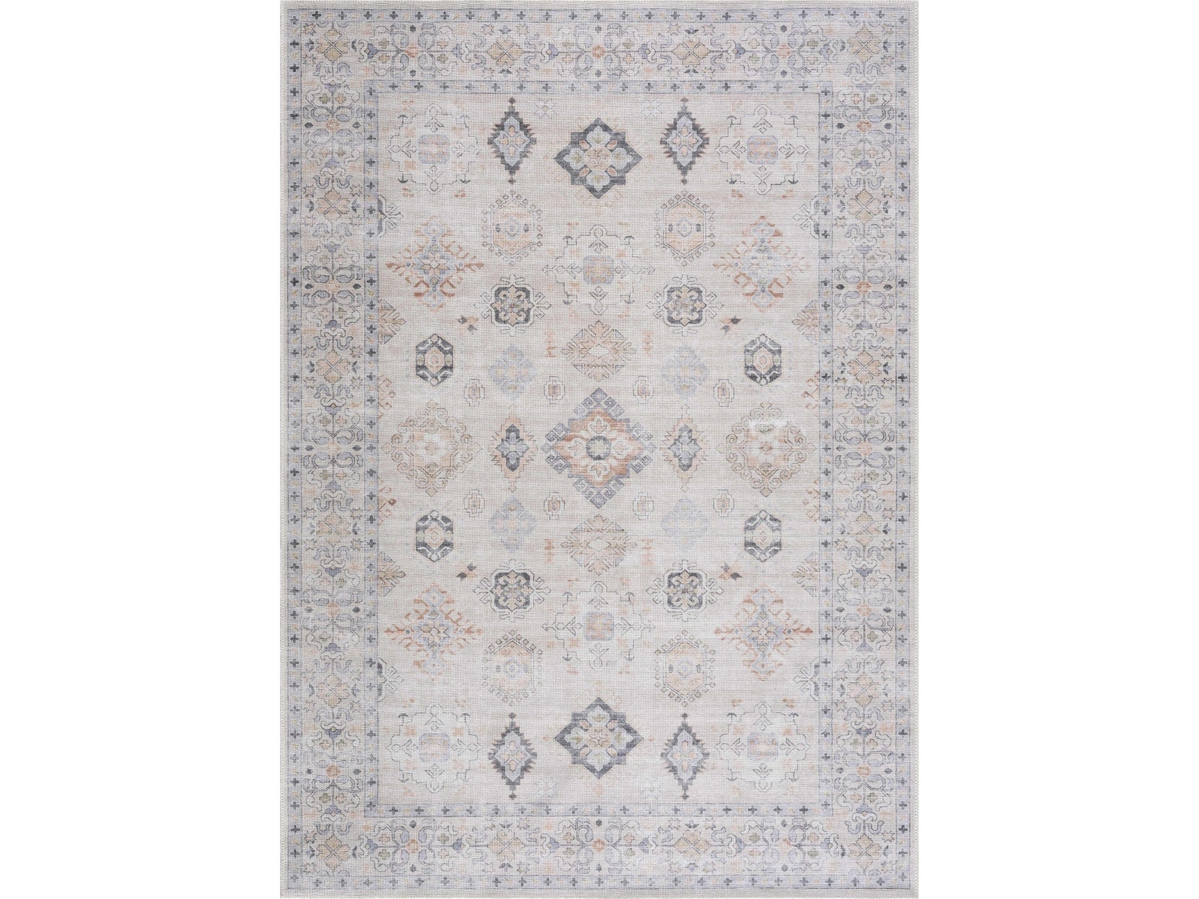 Beige Beckett Vintage Washable Area Rug - Clearance - Ornate Home