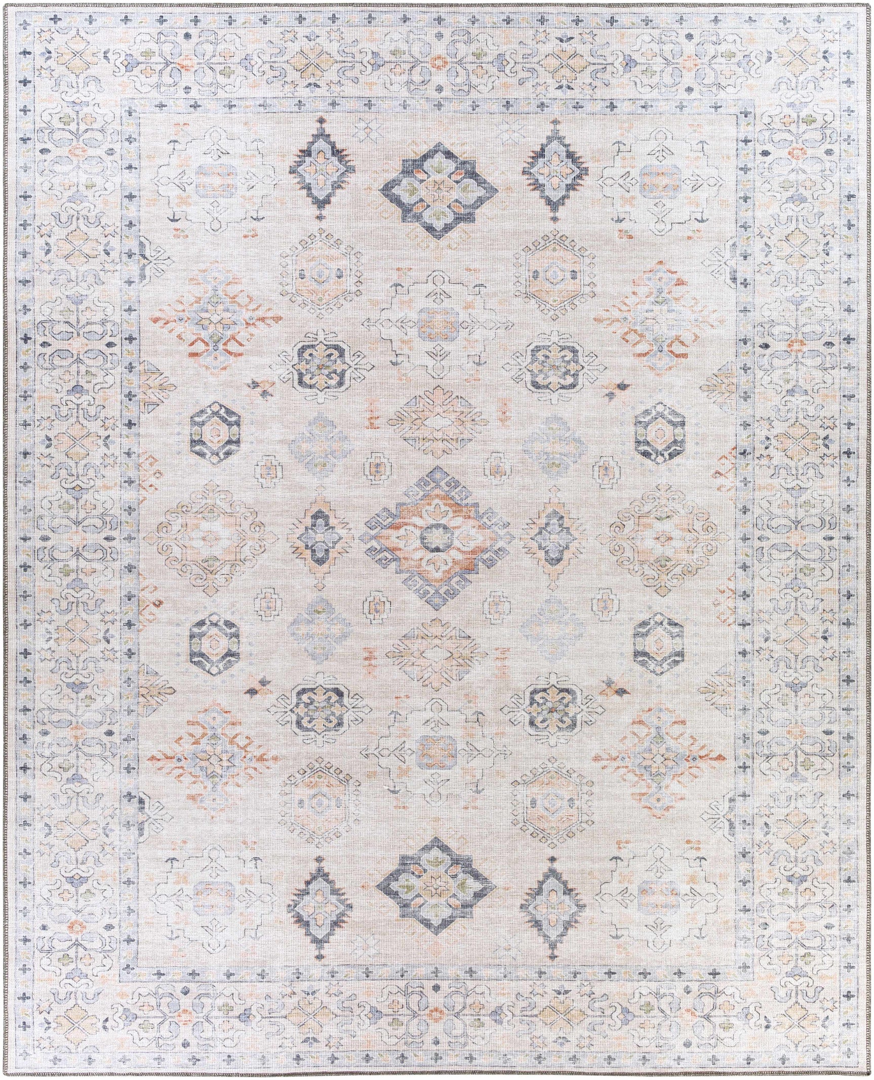 Beige Beckett Vintage Washable Area Rug - Clearance - Ornate Home