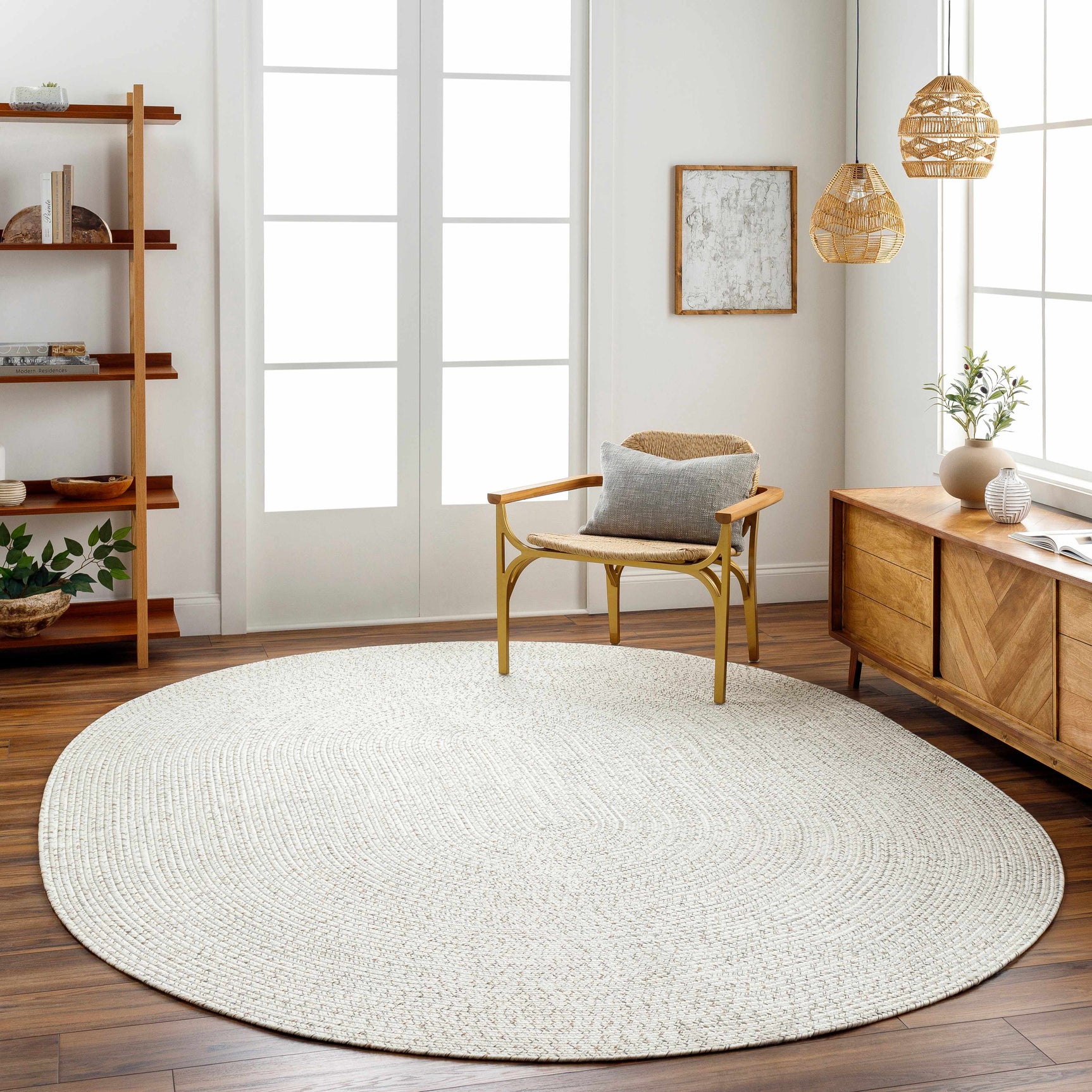 Beige Braided Faux Jute Outdoor Rug - Ornate Home