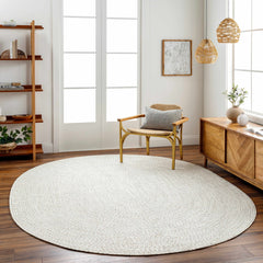 Beige Braided Faux Jute Outdoor Rug - Ornate Home