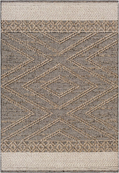 Beige Charcoal Areli Outdoor Area Rug - Ornate Home
