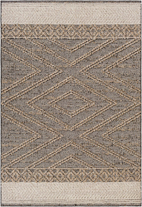 Beige Charcoal Areli Outdoor Area Rug - Ornate Home