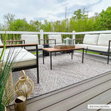 Beige Charcoal Areli Outdoor Area Rug - Ornate Home