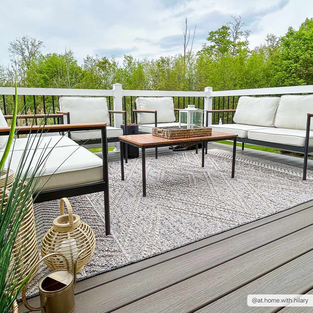 Beige Charcoal Areli Outdoor Area Rug - Ornate Home