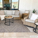 Beige Charcoal Areli Outdoor Area Rug - Ornate Home