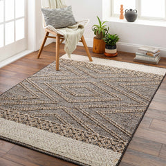 Beige Charcoal Areli Outdoor Area Rug - Ornate Home