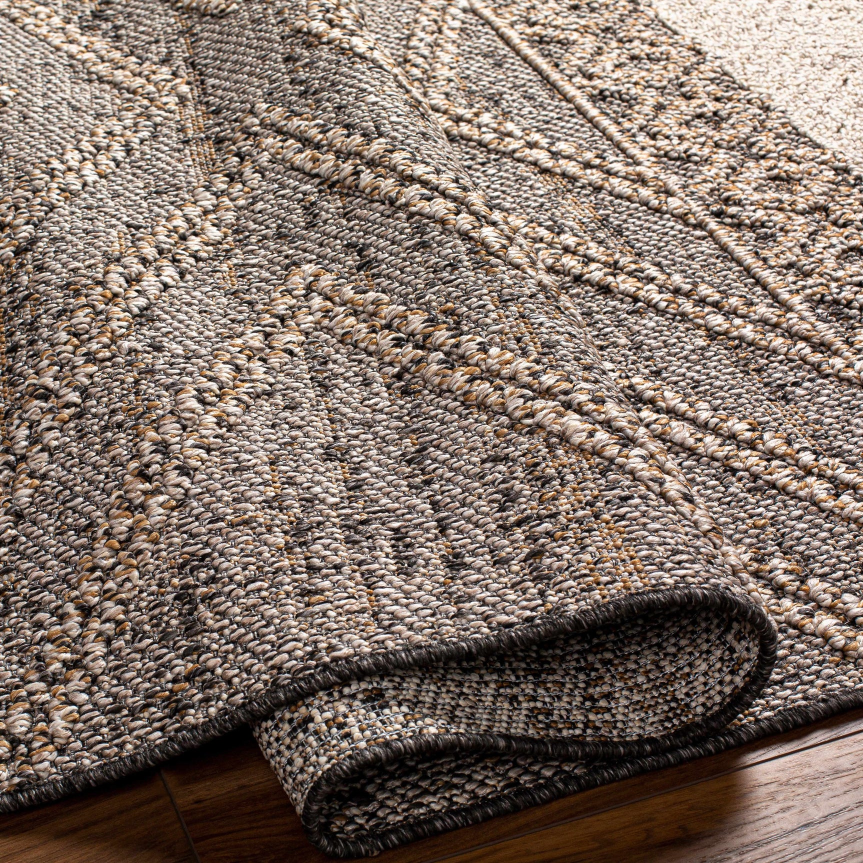 Beige Charcoal Areli Outdoor Area Rug - Ornate Home