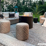Beige Charcoal Areli Outdoor Area Rug - Ornate Home