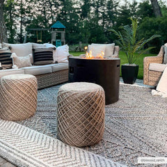 Beige Charcoal Areli Outdoor Area Rug - Ornate Home