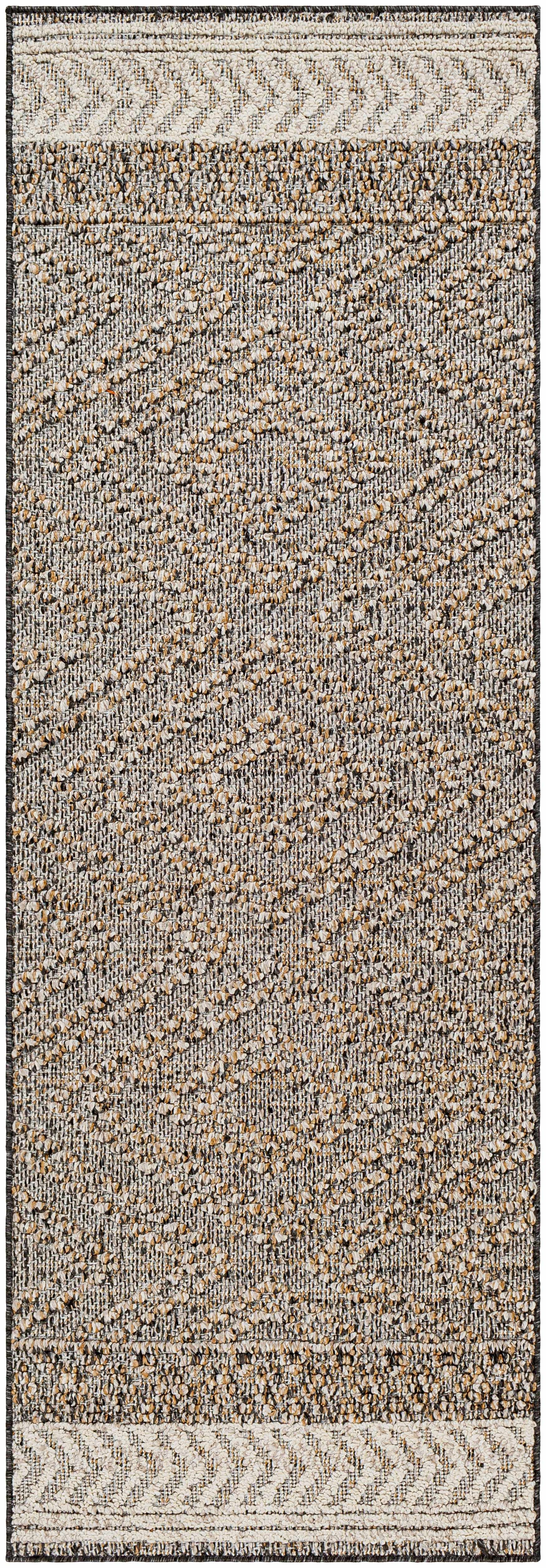 Beige Charcoal Areli Outdoor Area Rug - Ornate Home